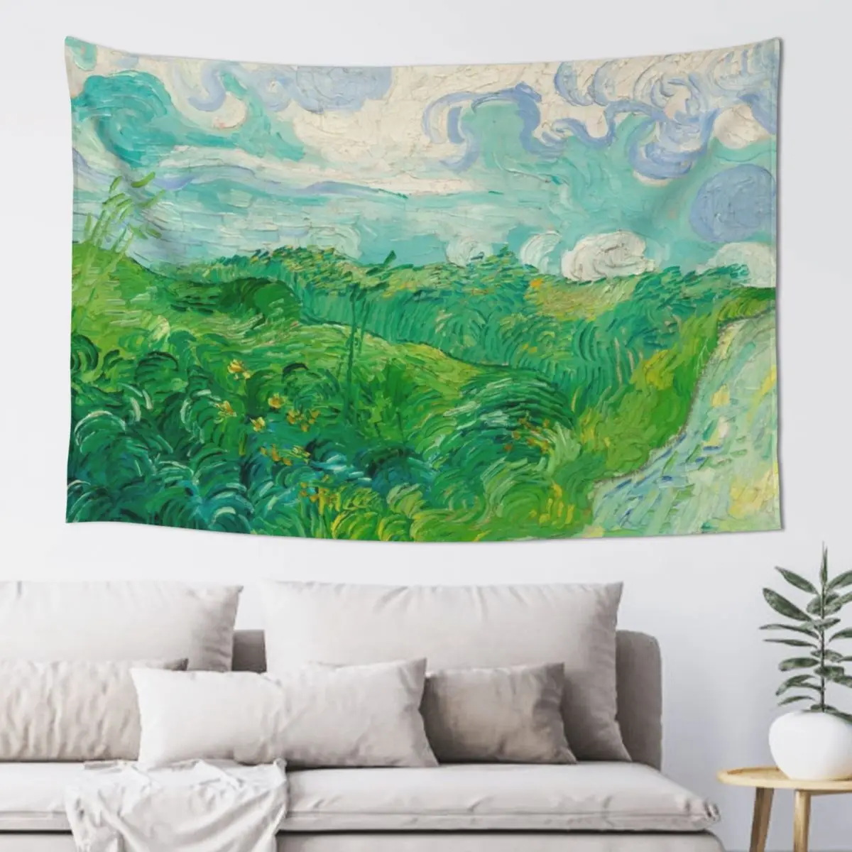 

Green Wheat Fields, Auvers, Vincent van Gogh Tapestry Room Ornaments Wall Art Decor For Room Tapestry