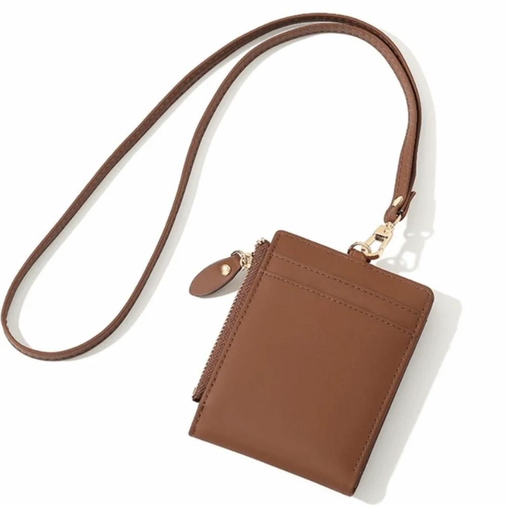 

Korean Style Neckband Wallet Small Multifunctional PU Leather Wallet Compact Size Lightweight Multi-Functional Wallet Outdoor