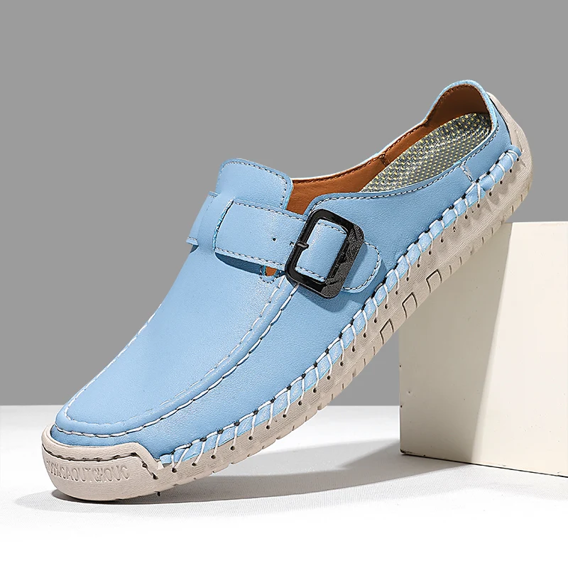 

Летние женские шлепанцы-сабо с закрытым носком для пляжа, модные нескользящие сандалии, повседневная обувь больших размеров 36-44