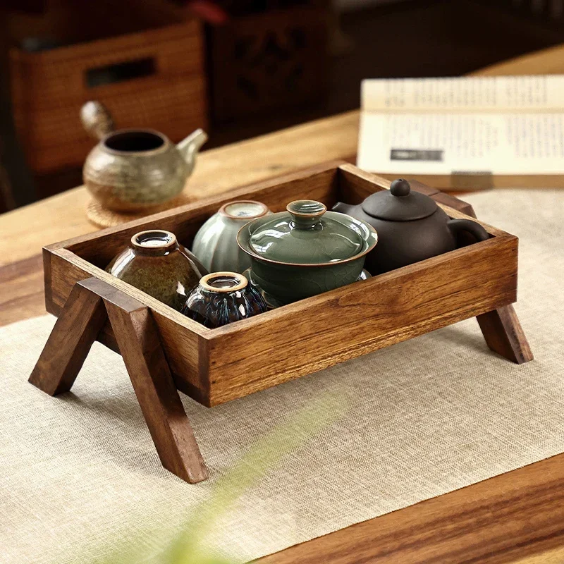 

Wooden Dry Bubble Table Chinese Tea Cup Tray Tea Room Solid Wood Service Tray Multi-functional Fruit Tray