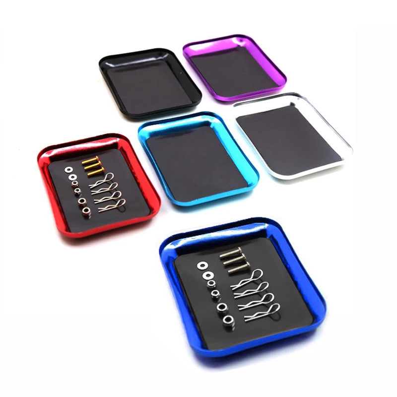 アルミ合金製磁気ネジトレイプレート収納ボックス 飛行機 車 ボート クローラー アキシャル SCX10 D90 D110 モデルRC修理ツール用