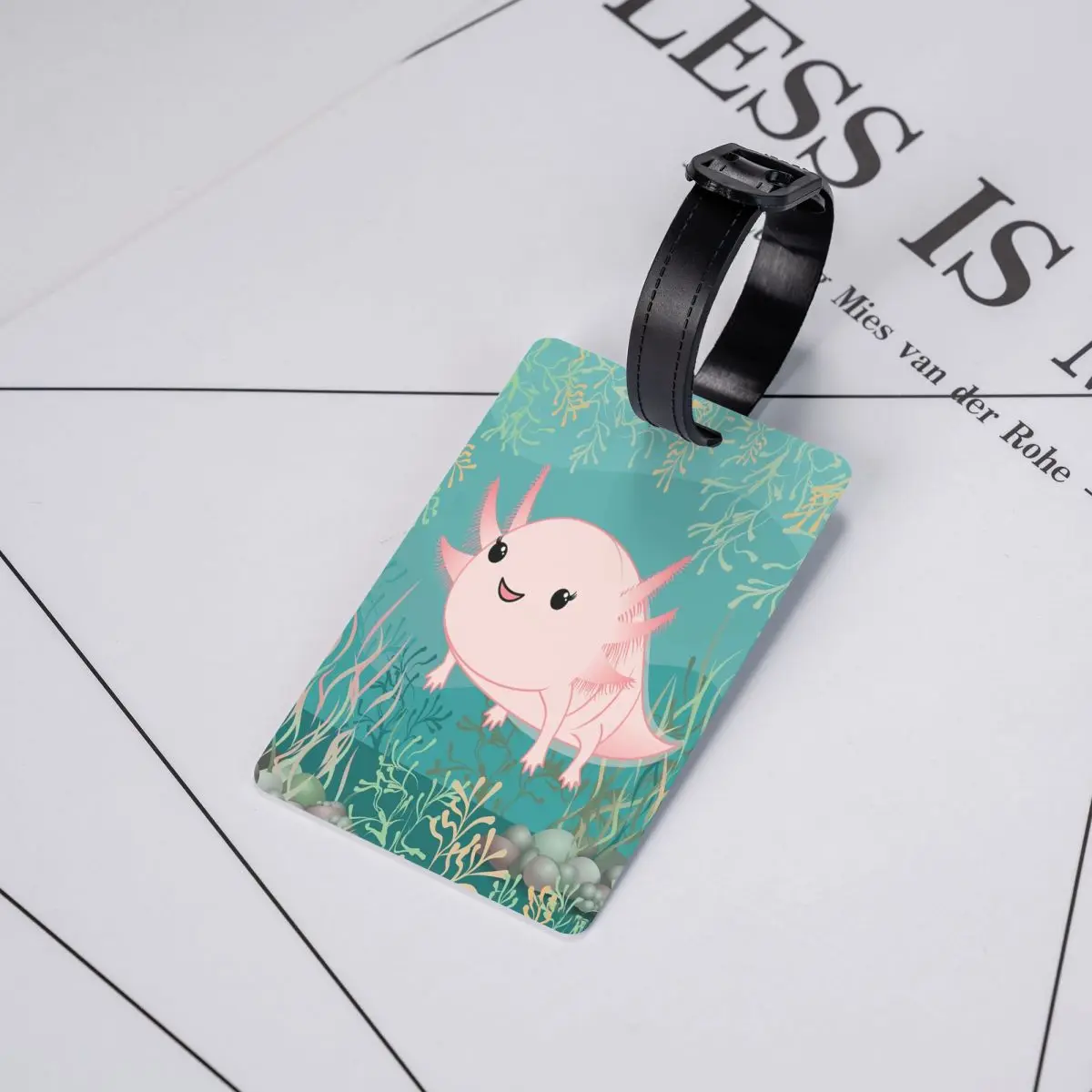 Kawaii Axolotl Baby Luggage Tags for Travel Suitcase Salamander Animal Privacy Cover Name ID Card