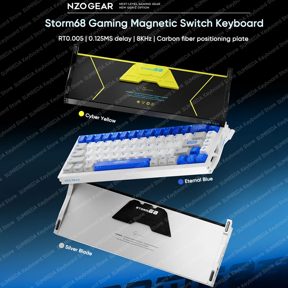 

NZO STORM68 Проводная магнитная игровая механическая клавиатура с раскладкой 68%, алюминий RT0,005 мм, 8K, 0,125 мс, проводная игровая клавиатура с задержкой FPS