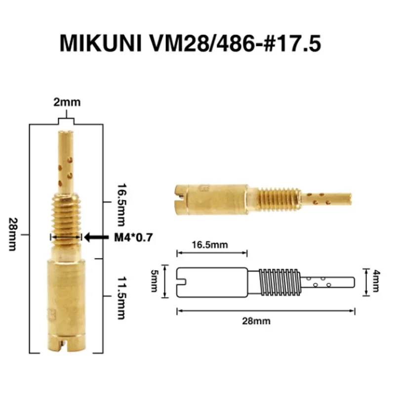 Carburetor Pilot Jets Slow Jet M4.0x0.7mm for Mikuni Carb HS40 VM28 /486 RS34-RS40 HSR42/45/48 TM33 TM36 TM40 TM42-6