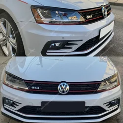 Dla VW Jetta MK6 ABS Gloss Evil Eyebrows Eyelids Jetta 6 162 TSI TDI GLI Sedan BodyKit Headlight 3D Sticker 2010-2017 Tuning