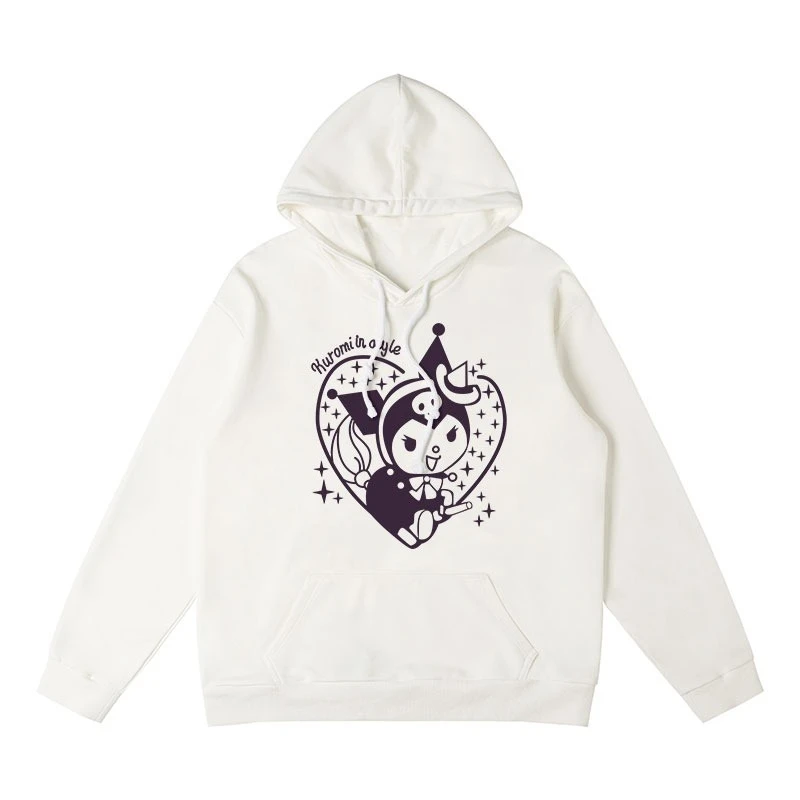 

2025 New Kuromi Melody Collaboration Print Hoodie Women's Trendy Ins Sanrio Top Couple Outfit Autumn and Winter Hooded Jacket