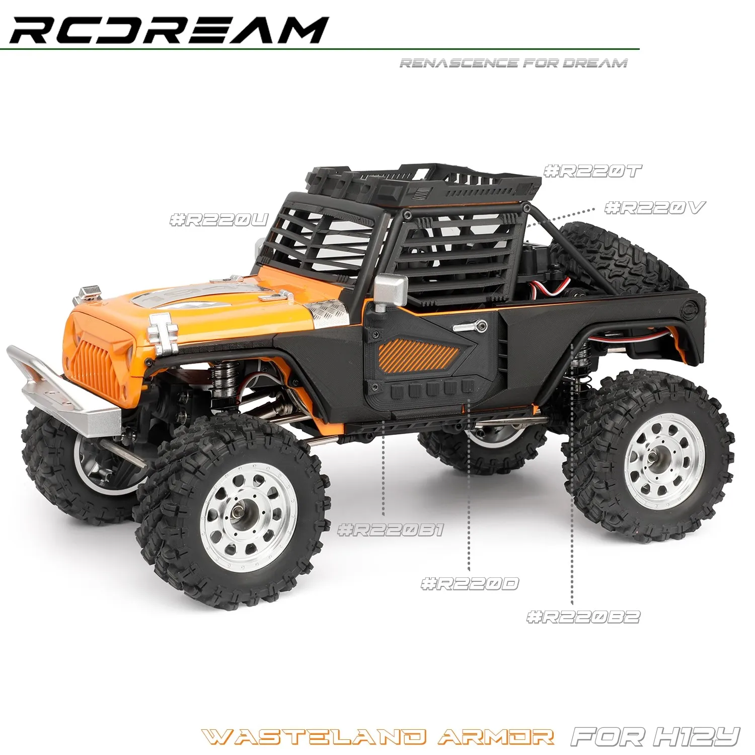 RCDream 1/12 H12Y Front Door Armor Grille Shield Protection Off road Climbing Vehicle Modified Parts