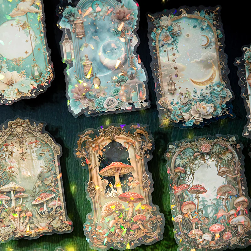 

3packs Magical Galaxy Series Large-Size Shell Glow Stickers DIY Handbook Decorate Scrapbooks Photo Frames Cards, Mr. Paper