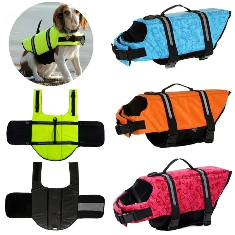 Chaleco salvavidas de verano para perros, traje de baño reflectante ajustable para perros grandes, chaleco de seguridad para surf, velero, flotabilidad mejorada, salvavidas para mascotas