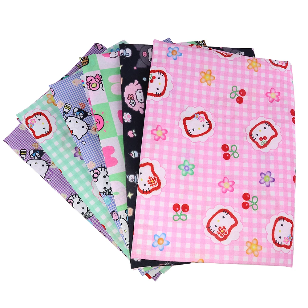 

50*145Cm Cartoon Konijn Print Mini Meisjes Polyester Katoenen Stof Voor Weefsel Naaien Quilten Handgemaakte Materialen Diy