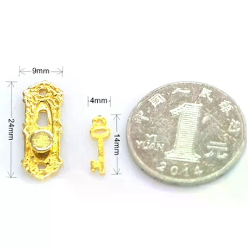 /GJ/4PCS Metal Door Knocker Set Dollhouse Hardware Miniature Accessories 1:12