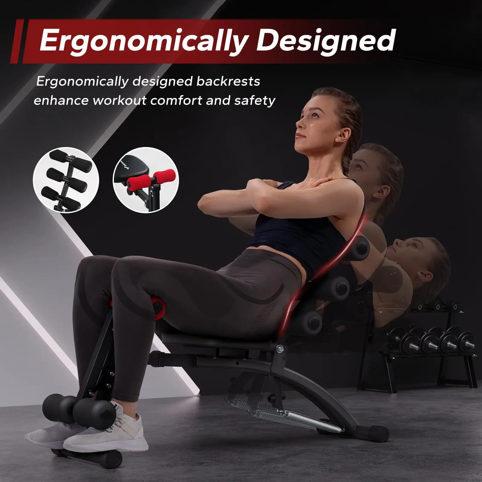 Cross-Border Chest AD Fitness Machine Multifunctional Abdominal Training Chair Indoor Home Workout Sit-Up Machine Mechanical