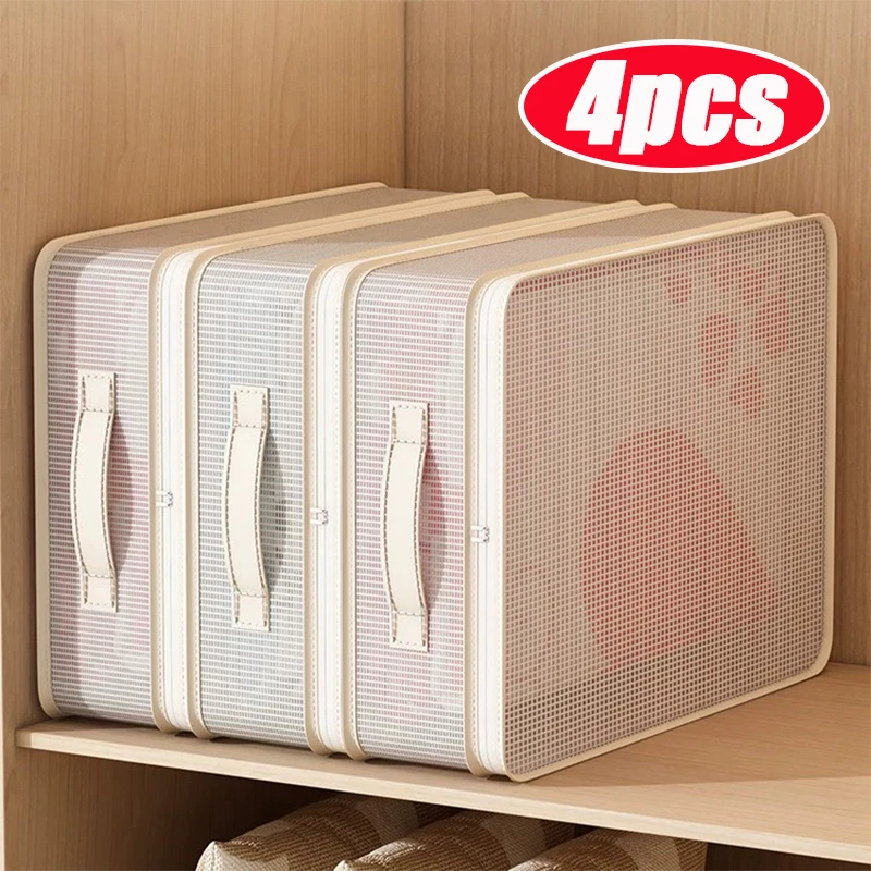 Sacs de rangement transparents pour draps de lit, 4/2/1 pièces, boîtes d'emballage pour vêtements et couvertures, sacs de rangement étanches transparents pour sous-lit et tiroirs