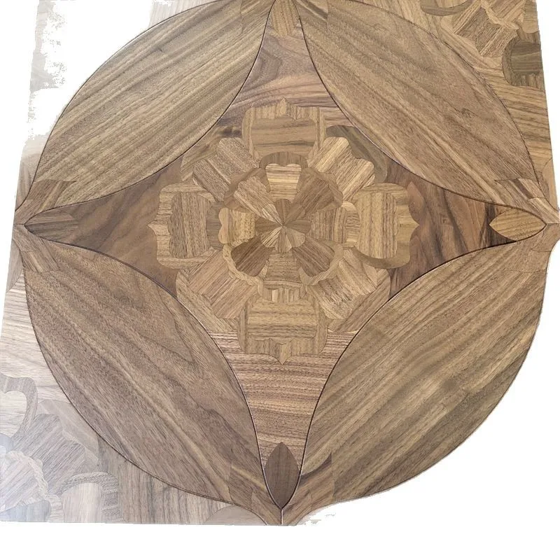 Multi-layer solid wood parquet floor, oak natural black walnut art parquet floor