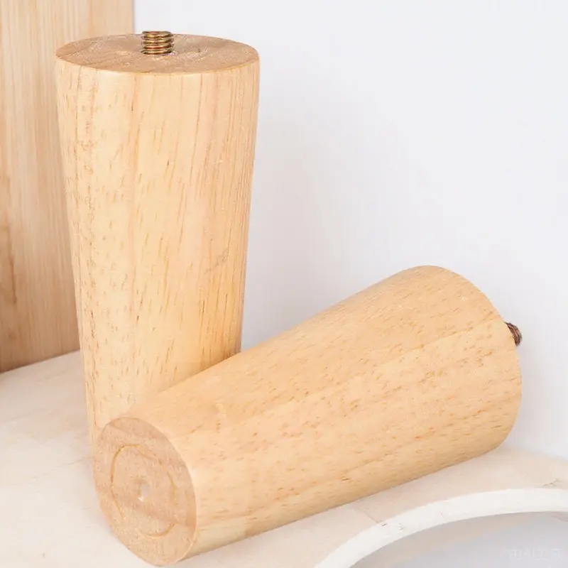 4Pcs Premium Solid Wood Furniture Legs Tapered Elegant Modern Style for Sofa Table Desk Cabinet Workbench Dining Table Floor