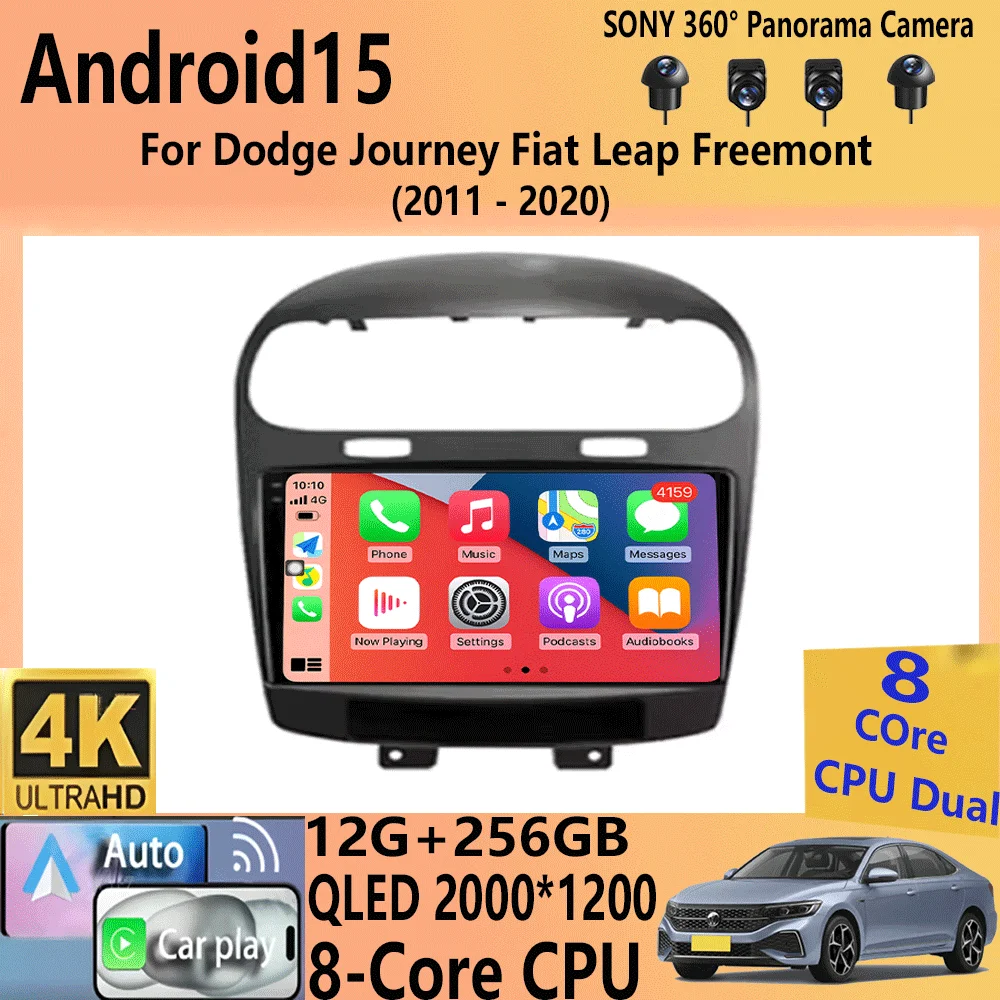 For Dodge Journey Fiat Leap Freemont 2011 - 2020 Car Radio Multimedia Player Navigation GPS DSP 4G Wifi Carplay Auto Android 15