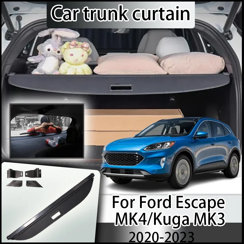 Car Trunk Cover Curtain For Ford Kuga 2021 Accessories Escape MK4 2020 2022 2023 Rear Boot Partition Security Shield Cars Tools