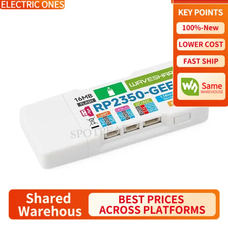 

【Waveshare genuine】- RP2350-GEEK Raspberry Pi Pico 2 RP2350 GEEK 1.14inch LCD 240x135 65K SWD/UART/I2C For OpenOCD/CMSIS-DAP