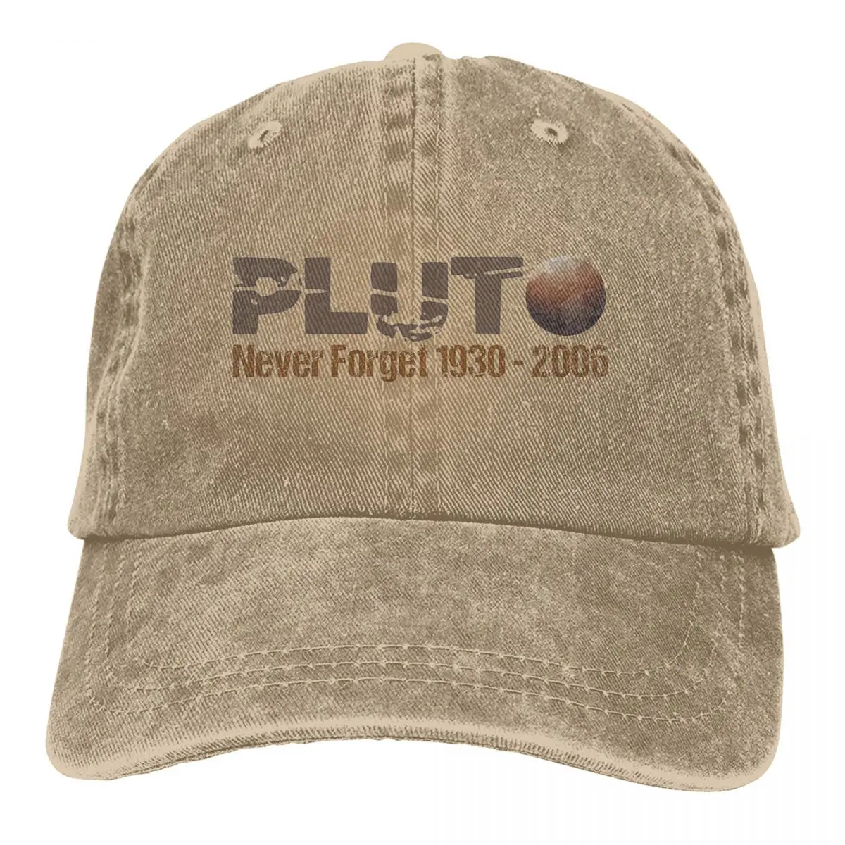 Casual Pluto Never Forget 1930-2006 Baseball Cap Unisex Style Distressed Cotton Snapback Cap Outdoor Running Golf Hats Cap