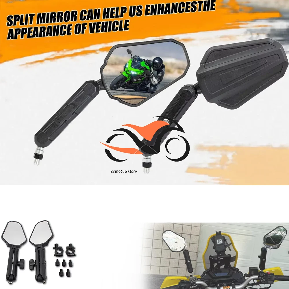 

For Suzuki V-Strom DL650 Vstrom 650 XT Folding Adventure Rear Mirror Motorcycle Rear view Mirror Side Mirrors Rearview Mirrors