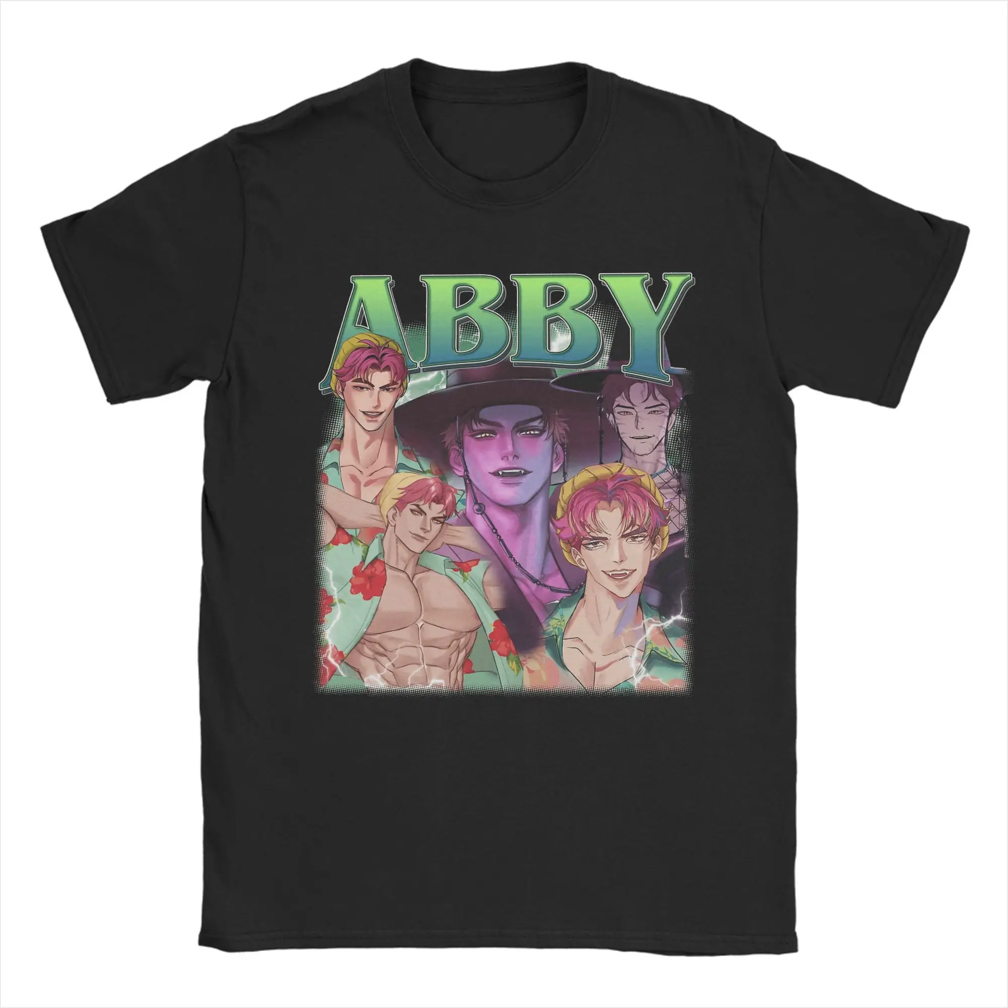 الرجال خمر آبي ساجا بنين Kpop شيطان الصيادين تي شيرت ملابس القطن الخالص رهيبة قصيرة الأكمام الجولة الرقبة تيز تي شيرت مطبوع #1