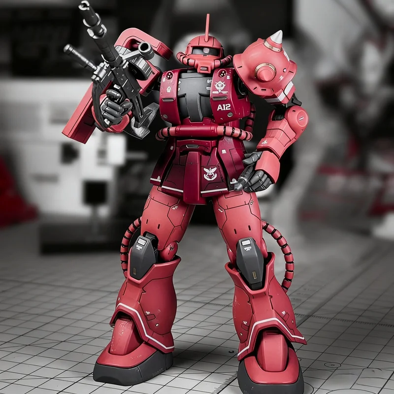 GTO Char's Zaku HG 1/144 الميكانيكية التجمع أطقم منمذجة عمل أرقام سطح المكتب الديكور دمية الأولاد لغز اللعب هدية تحصيل