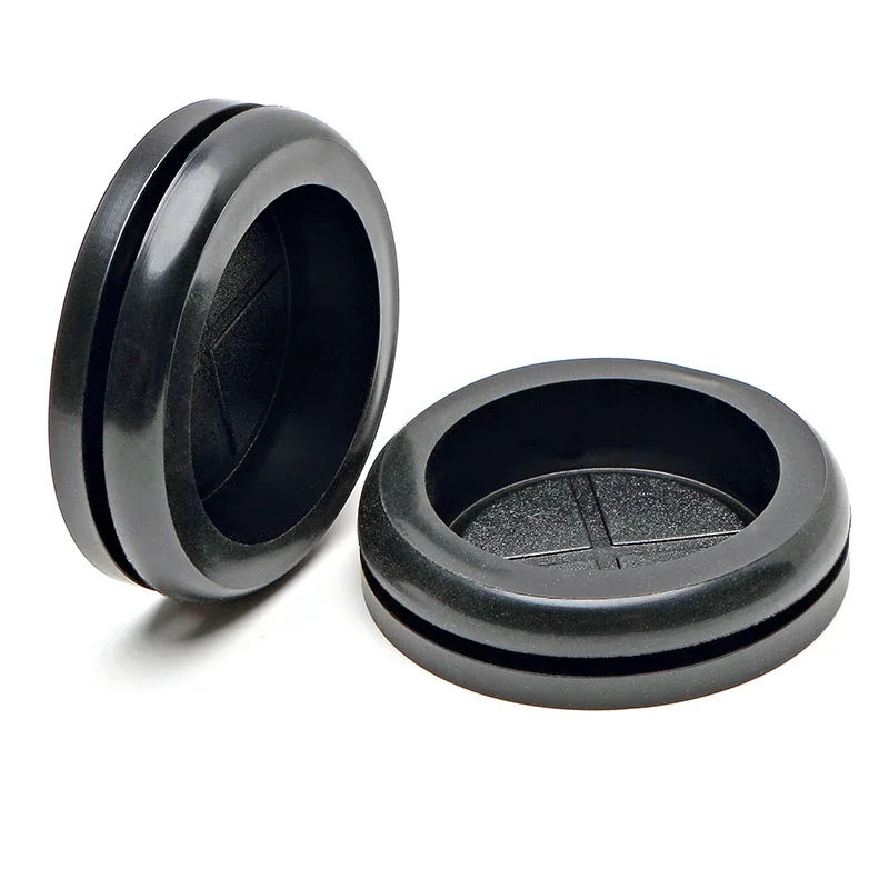 Black Environmental Protection Rubber Single Face Protective Coil Snap in Grommet Seal O-ring Wire Sheath Cap Hole Plug 7-100mm