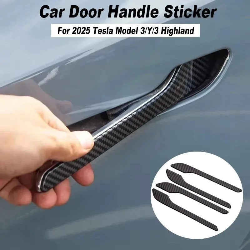 

Car Door Handle Sticker For Tesla Model 3 Model Y Juniper Door Protector Wrap Cover Paste ABS Modification Accessories 4PCS