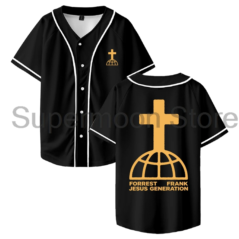 Forrest Frank The Jesus Generation Baseball Jersey Short Sleeve Button-Down Shirts Women Men Outdoor Streetwear Tops