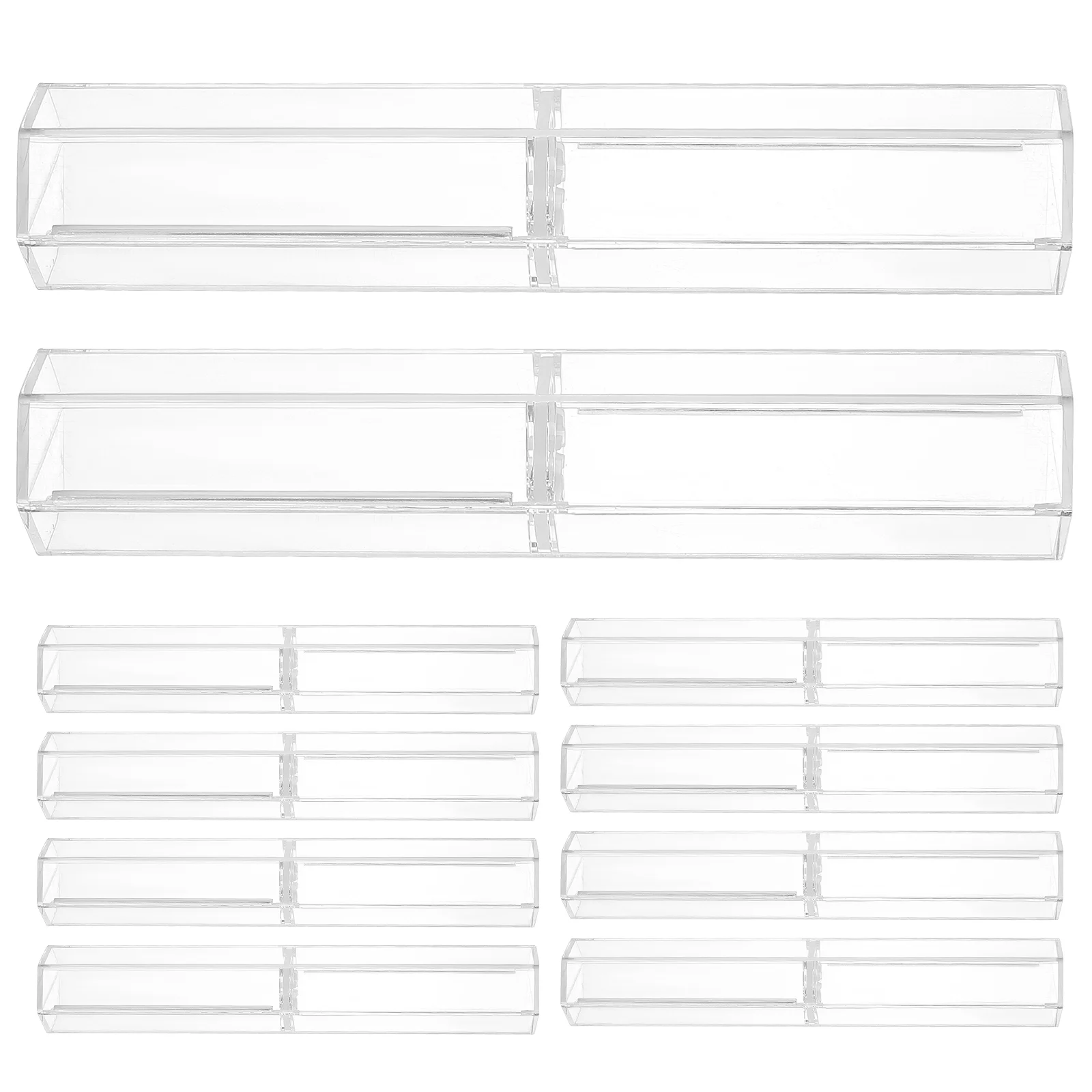 10 Pcs Boxes Transparent Pen Ballpoint Display Case Containers Pencil Cases Holder Empty Single