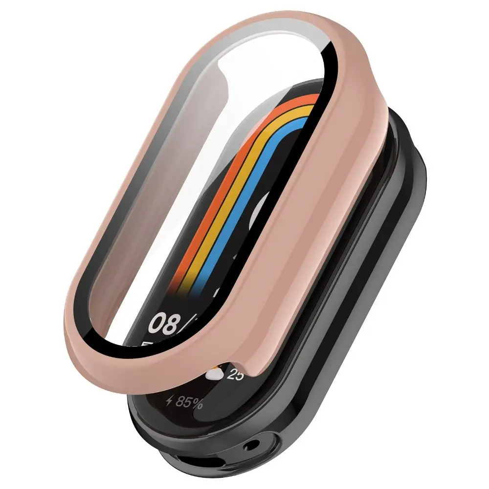 PC e estojo protetor temperado para Xiaomi Band 8, protetor de tela inteligente de capa completa, escudo de relógio duro, novo