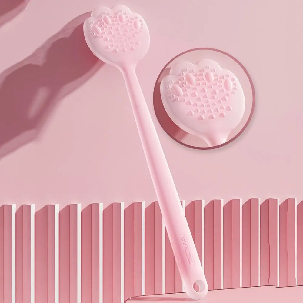 

Meridian Beat Silicone Tapping Plate Blood Circulation Long Handle Gua Sha Massage Stick Hanging Hole Cat Paw Shape