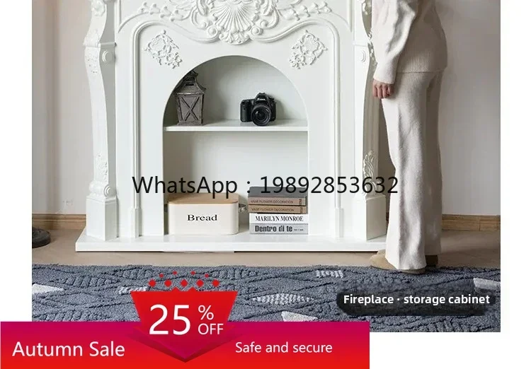 

zz all solid wood carved fireplace cabinet simulation fire fireplace decorative cabinet, integrated