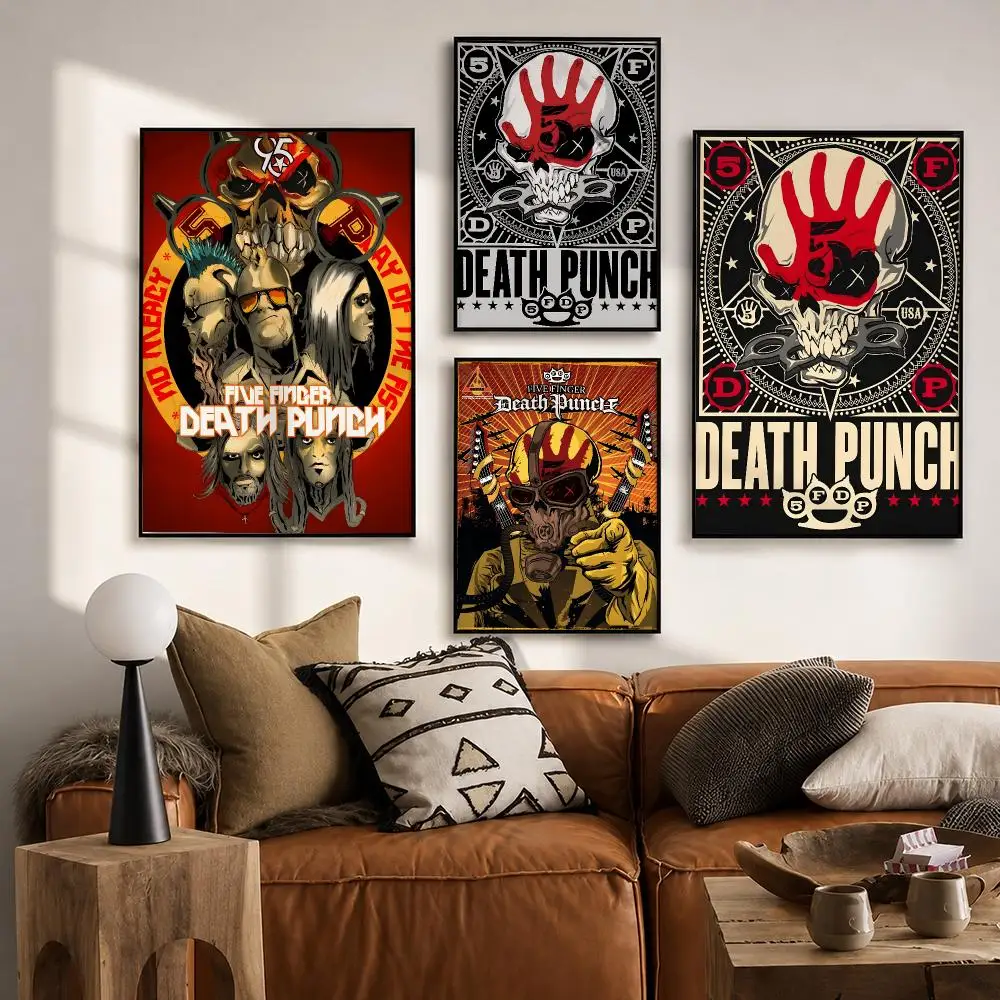 Five Finger Death Punch Poster HD Poster Wall Art Self-Stick No-Residue for Home Cafe Office Great Gift