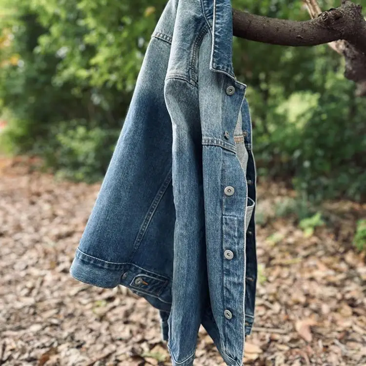 

NWell Heavy Waed Workwear Denim Jaet Narrow Width Antique Loom Fabric Tead Light Indigo Youth ular Cotton Long Sve