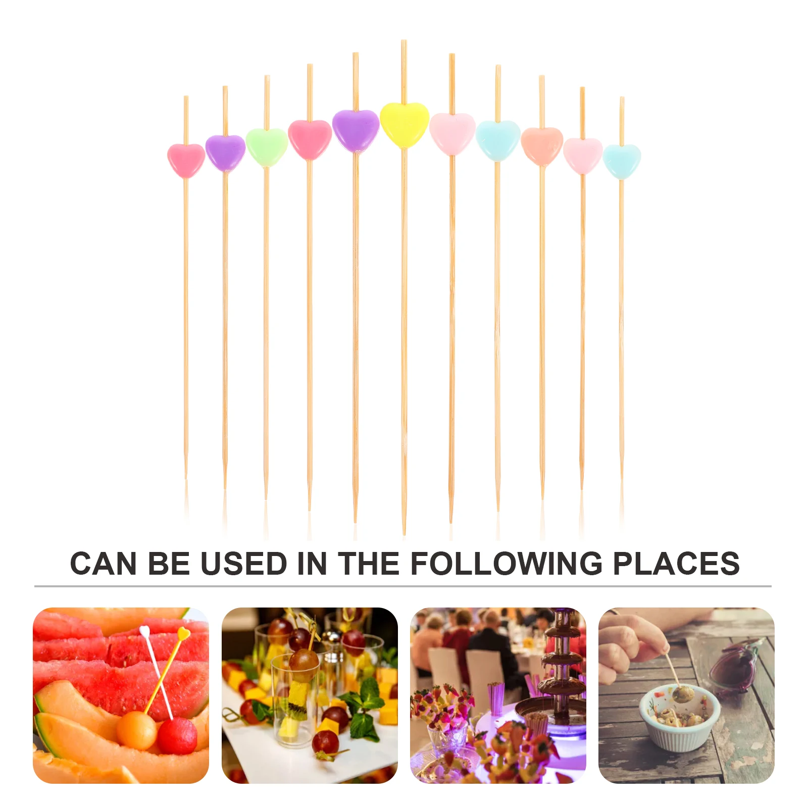 

100pcs Bamboo Fruit Disposable Cocktail Party Food Household Dessert Decorative Bread Picks Birthday Party Supplies Creative
