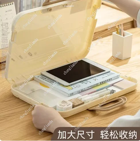 Portable plastic file bag, organ bag folder, test paper data storage bag