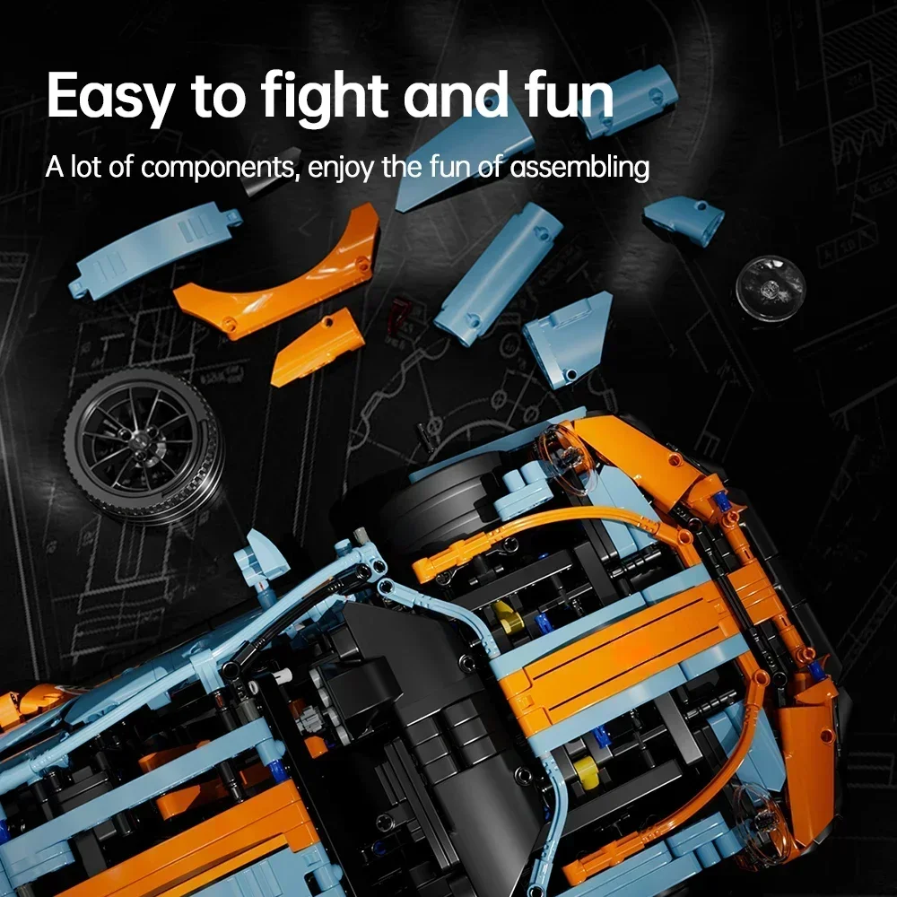 1:14 Building Blocks Car Set Construction Toy,Design Collectable Model Car Building Kit Scale Sport Car for Children Adult Gifts