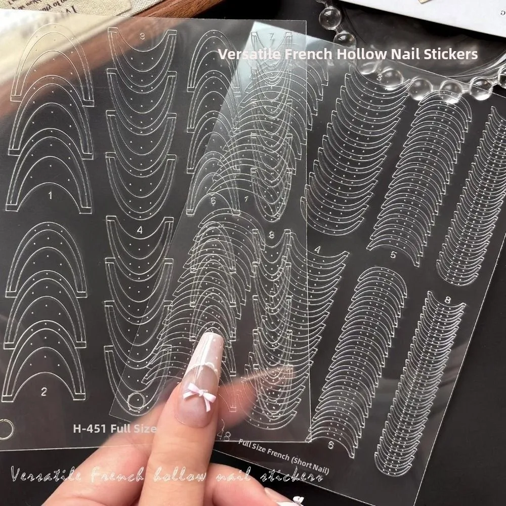 

Fashion Fully Transparent French Nail Stickers DIY Full-size Transparent Nail Stickers Self-Adhesive Nail Art Decals Nail Art