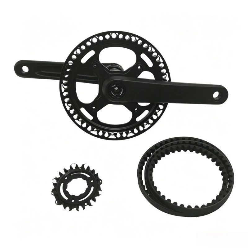 104mm BCD Belt Drive Sprocket Rubber Pulley Wheel for Belt‑Driven Bicycle Electric Bike Replacement Modification Accessory