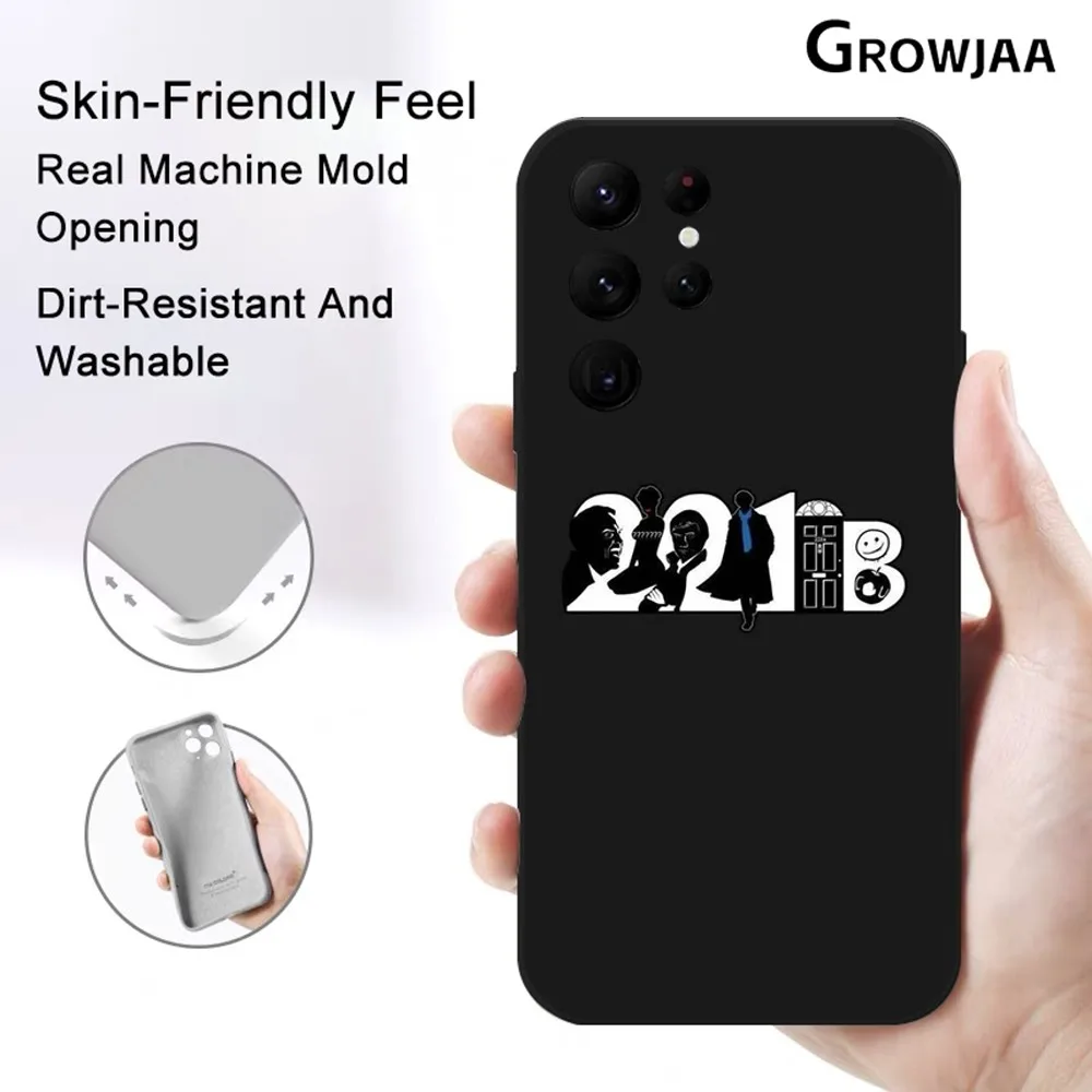 

221B TV S-Sherlock H-Holmes Phone Case for Samsung Galaxy S24 Ultra S22 S23 Ultra S21 S20 5G Protective Silicone TPU Funda
