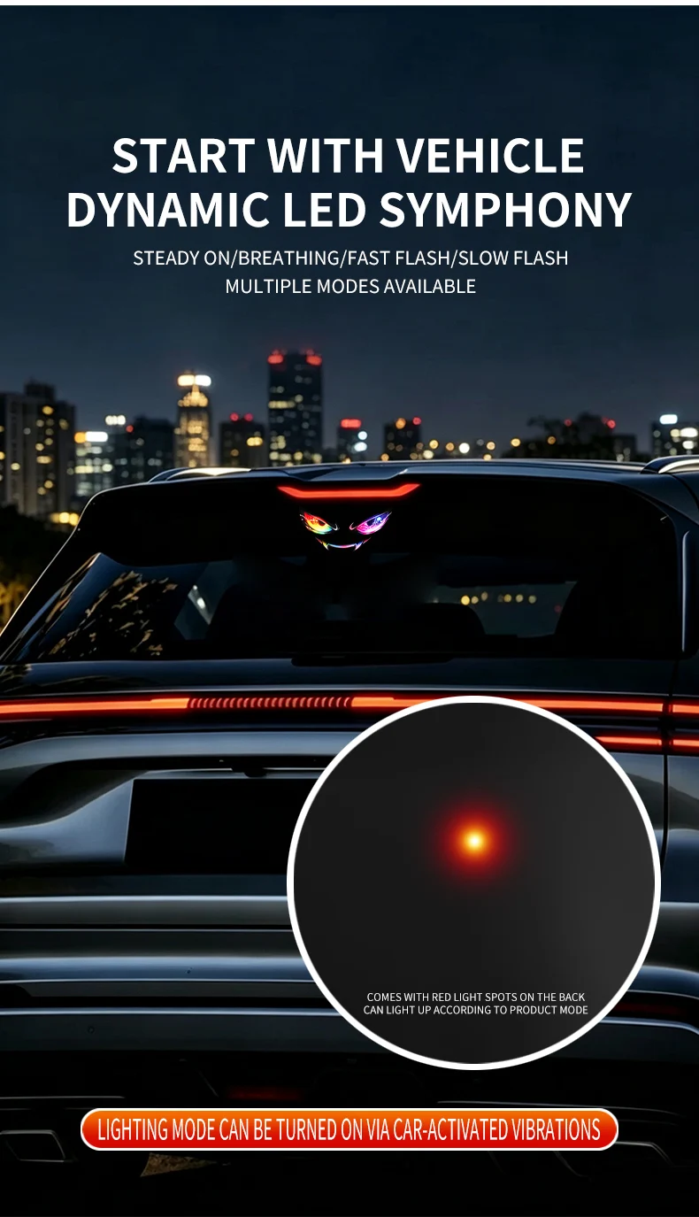 Neue Devil's Eye Ultra Helle Solarbetriebene Autoleuchte LKW LED-Leuchte Seitenleuchte Auto-Heckscheiben-Flexibles LED-Warnlicht – Detail 8