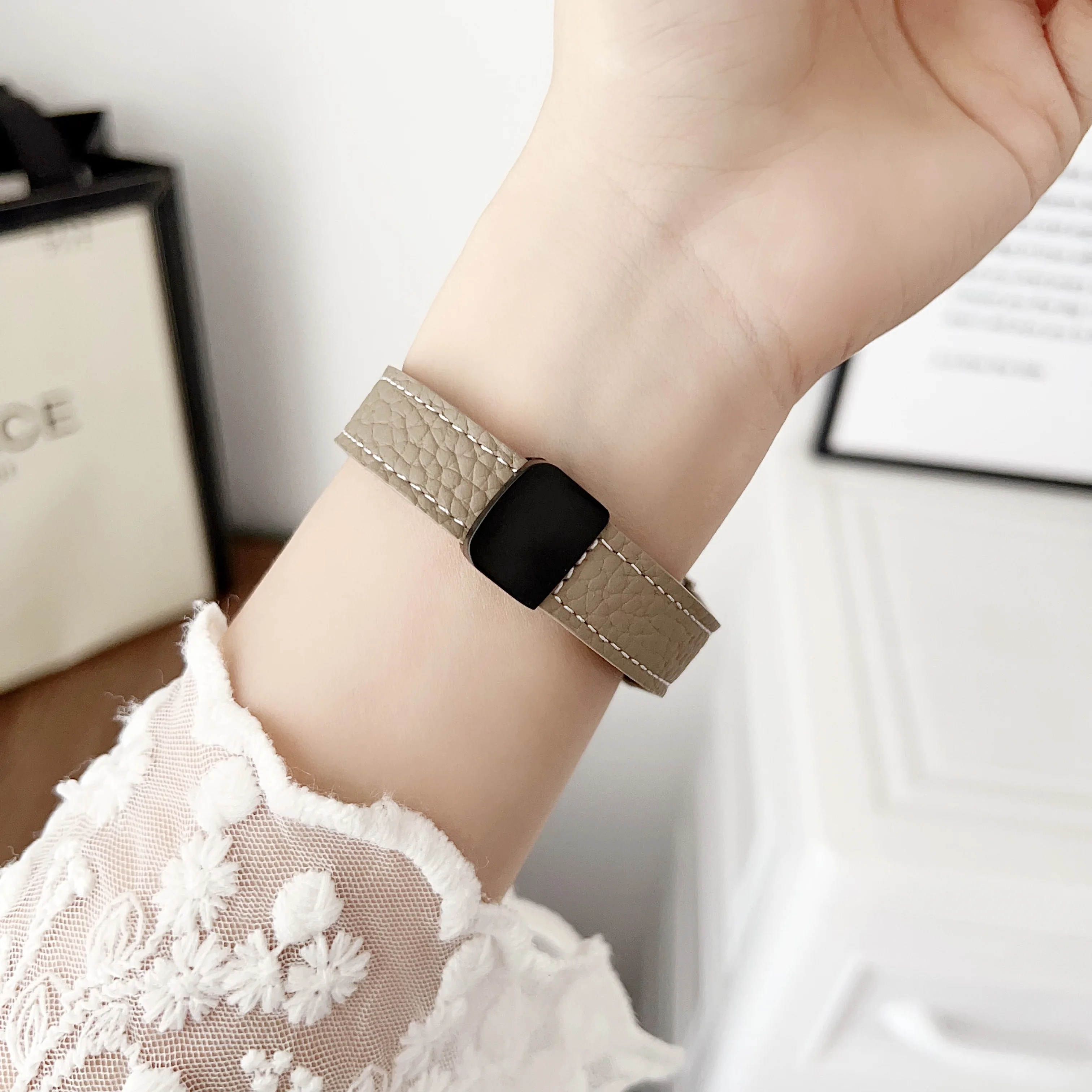 Magnetyczna klamra ssąca z Lychee life skór do zegarka Huawei FIT3 Smartwatch pasek dla mężczyzn dziewczynka dla huawei fit3