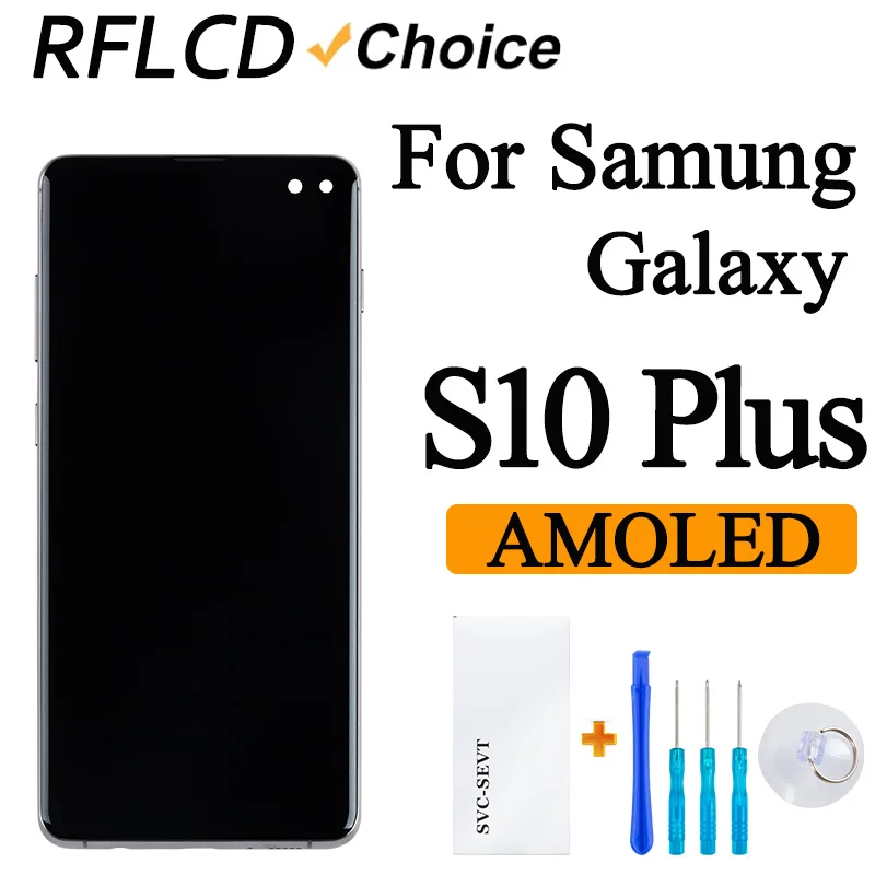 100% Tested OLED For Samsung Galaxy S10 Plus LCD Display Touch Screen Replacement Digitizer Assembly LCD For SM-G975F SM-G975U