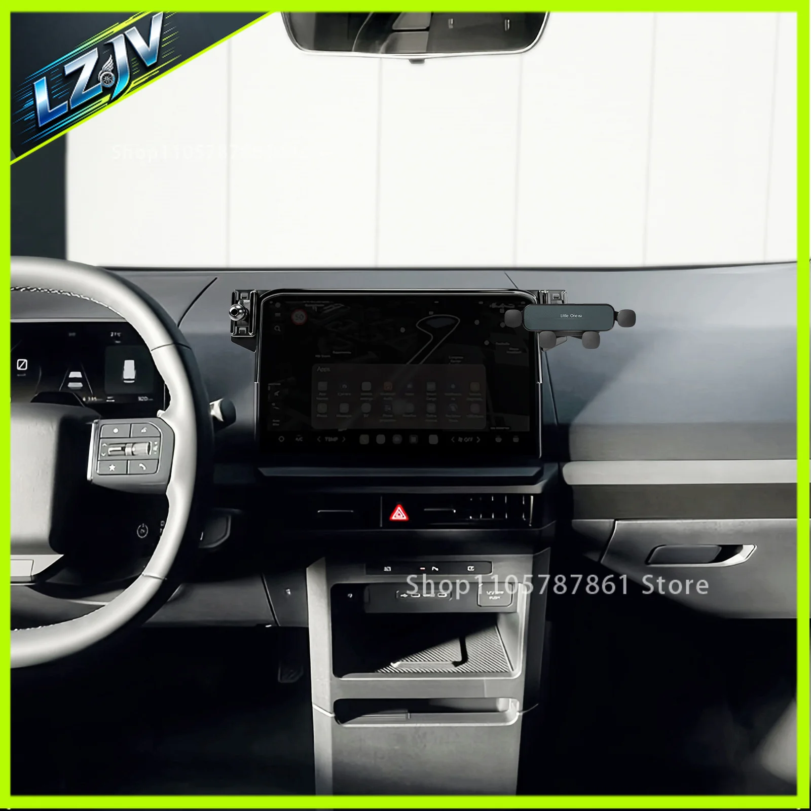 LZJV For Kia PV5 2026 Car Phone Holder Central GPS Screen Fixed Base Stand Mobile Phone Mounts Smartphone Bracket Accessories