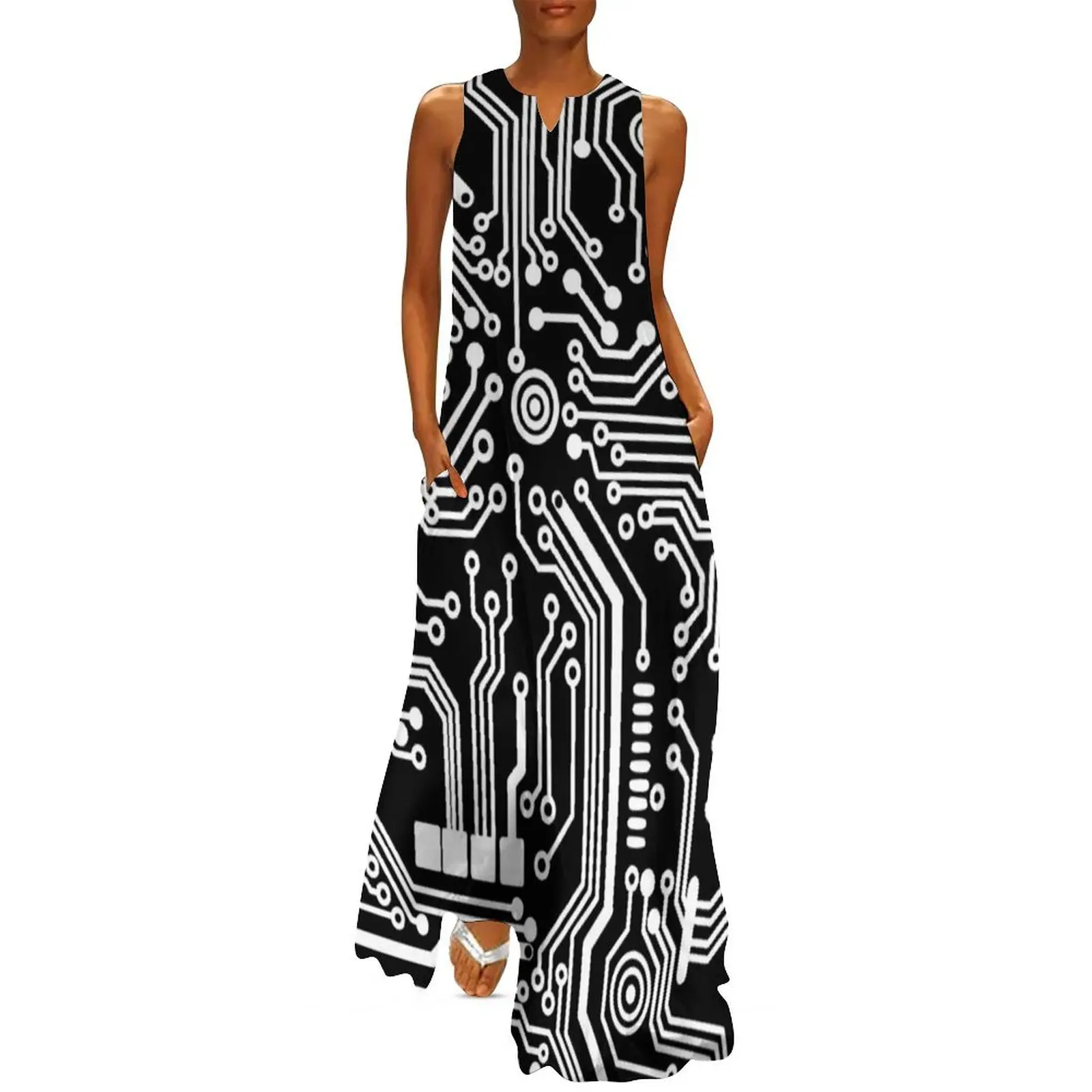 

black microchip hardware circuit design Long Dress dresses for womens african dresses for woman birthday dresses for women Dress