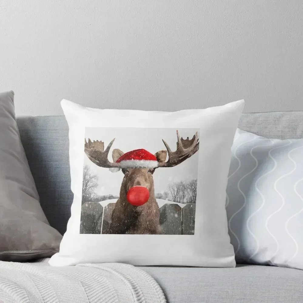 Holiday Moose Throw Pillow Decorative Cushions Christmas Covers Plaid Sofa pillow