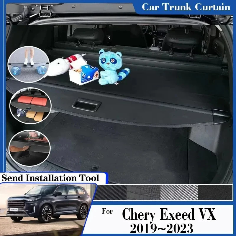 

Car Rear Trunk Curtain Covers For Chery Exeed VX Lanyue 2019~2023 Retractable Luggage Rack Partition Shelters Auto Accessories