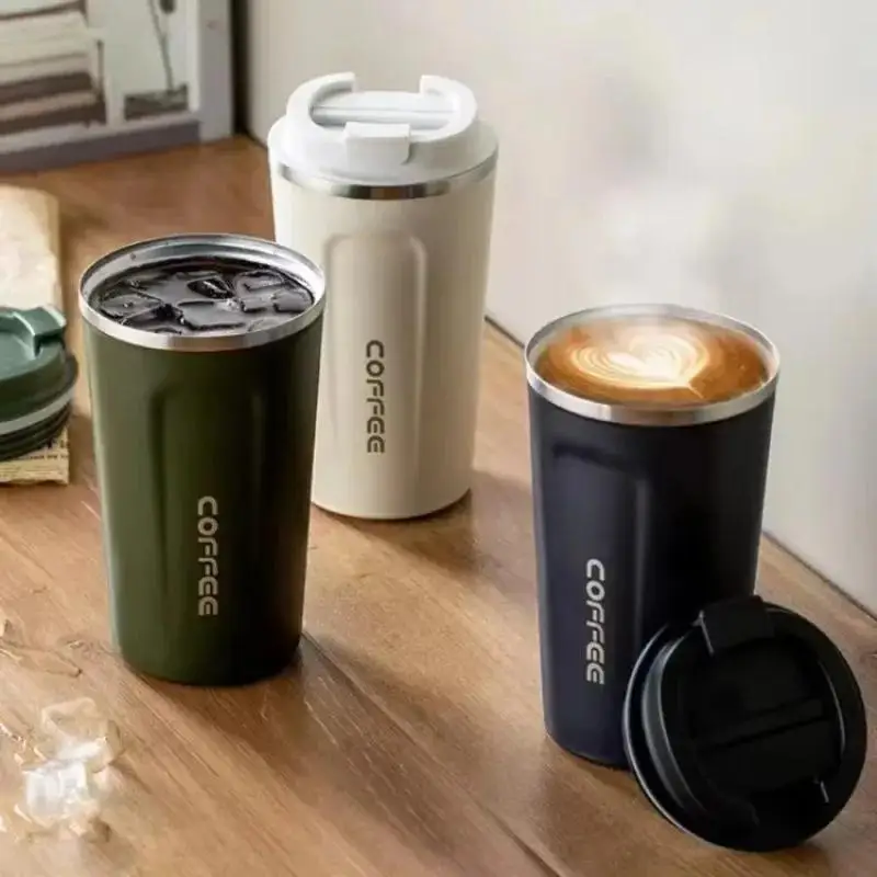

380/510ML Stainless Steel Coffee Cup Thermos Mug Leak-Proof Thermos Travel Thermal Vacuum Flask Insulated Cup Water Bottle
