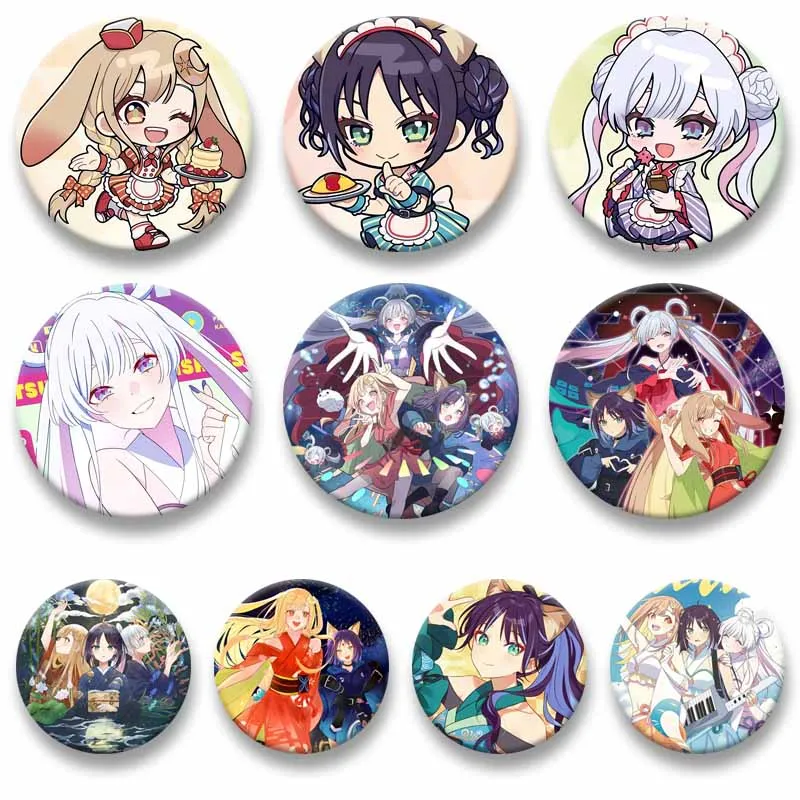 Cute Anime Cosmic Princess Kaguya Lapel Pins Cartoon Role Playing Brooch Iroha Yachiyo Runami Kaguya Badge Backpack Hat Jewlery